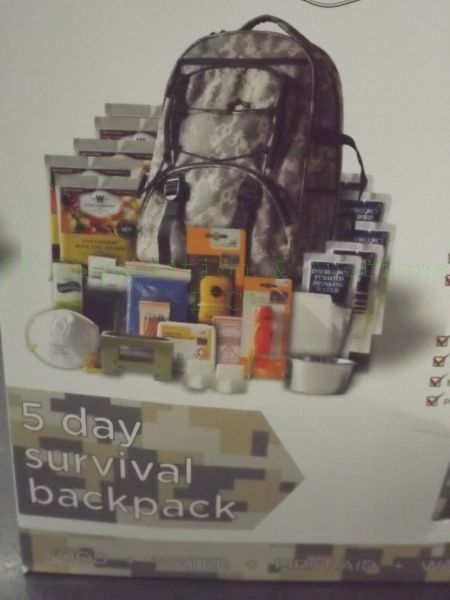 lot 735 image: Wise company 5 day survival back pack kit