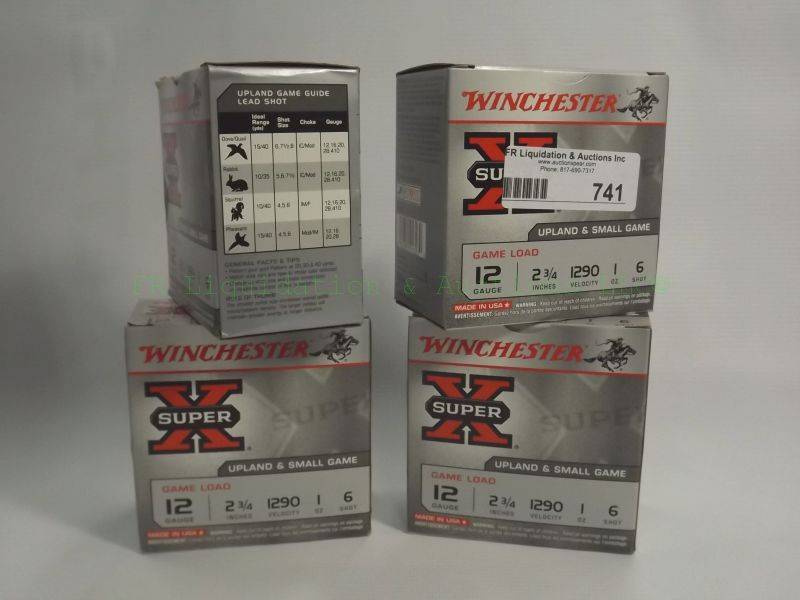 lot 741 image: Winchester Super X 12 gauge 2-34 shotgun ammunition