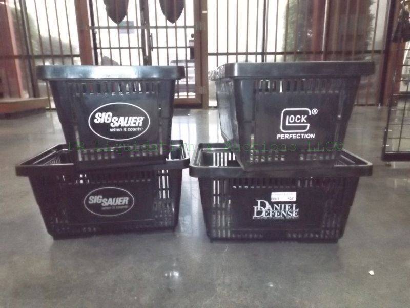 lot 795 image: Glock, Sig Sauer & Daniel Defense logo shopping baskets