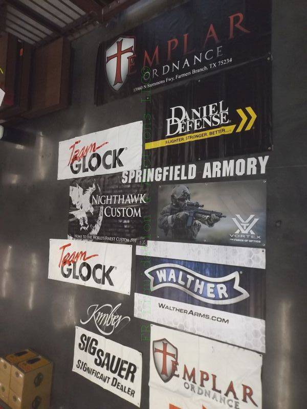 lot 819 image: Firearms industry vinyl banners