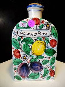 lot 3 image: $$$ AMAZING HAND PAINTED ORIGINAL ITALIAN IMPORT ROSE WATER CONTAINER