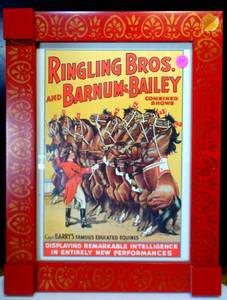 lot 84 image: 1980s RINGLING BROS BARNUM BAILEY CIRCUS POSTER CUSTOM FRAME