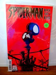lot 112 image: SPIDER-MAN BLACK SUIT & BLOOD 1 SKOTTIE YOUNG VARIANT (2024, MARVEL) $$
