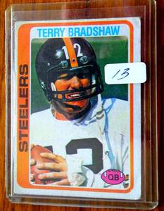 lot 13 image: VINTAGE 1978 Topps Terry Bradshaw Pittsburgh Steelers #65 Football Card