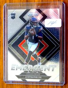 lot 14 image: 2021 Panini Prizm #E-4 Justin Fields Emergent RC Rookie Chicago Bears Jets