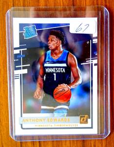 lot 67 image: 2020-21 Panini Donruss - Rated Rookies Anthony Edwards #201 (RC)