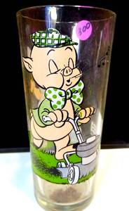 lot 300 image: Looney Tunes Porky Pig Pepsi Glass Cup 1976 Vintage Warner Bros Collectible 6
