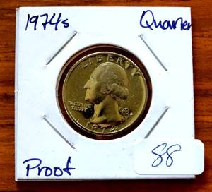 lot 88 image: 1974 S - PROOF QUARTER UNCIRCULATED