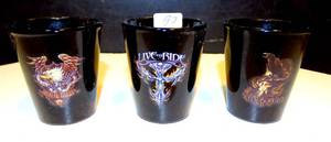 lot 97 image: 2008 BORN TO RIDE MOTORCYCLE SHOT GLASSES (LOT OF 3)