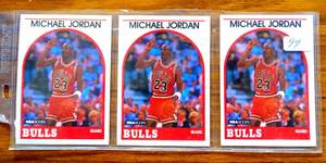 lot 99 image: LOT OF 3 - Michael Jordan 1989 Hoops #200 Basketball Chicago Bulls 89-90 $$