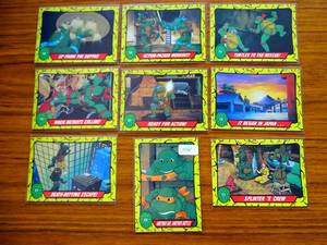 lot 114 image: VINTAGE 1989 TEENAGE MUTAGE NINJA TURTLES (9 CARDS)