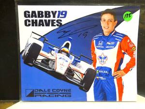 lot 185 image: GABBY CHAVEZ Autographed IndyCar 8x10 Hero Card Dale Coyne Racing