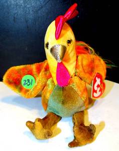 lot 231 image: Zodiac Rooster Ty Beanie Baby wTag