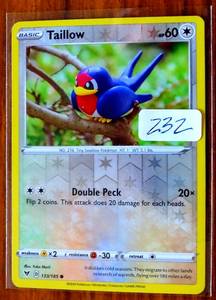 lot 232 image: Taillow #133185 Reverse Holo 2020 Pokemon Vivid Voltage LP