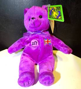 lot 257 image: ROSE THE BEAR BEANIE BABY WITH UNITED KINGDOM FLAG ON CHEST WTAGS