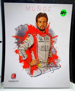 lot 287 image: AUTOGRAPH - 2016 CARLOS MUNOZ signed INDIANAPOLIS 500 PHOTO CARD POSTCARD INDY CAR HONDA