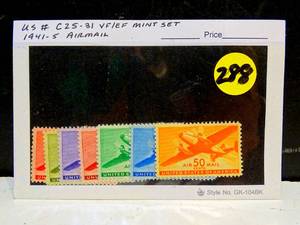 lot 288 image: 1941-1945 UNCIRCULATED USPS AIRMAIL STAMP SET