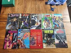 lot 86 image: Selection of 10 vintage comics - Valiant, Defiant, Now, Image, Epic, and Whitman - Kato, Nijak, Shadowhawk, HARD Corp, Warrior, Offcastes, Charlemagne, Starchild, UFO, St. George
