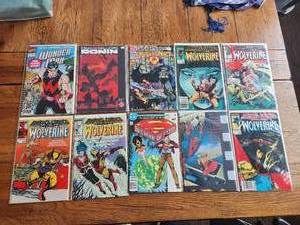 lot 89 image: Selection of 10 vintage comics - Marvel, DC - Wonder Man, Ronin, Phoenix Gambit, Wolverine, Superman, Spiderman