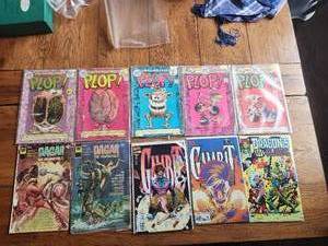 lot 18 image: Selection of 10 vintage comics - PLOP, Dagar, Gambit, Dragons - Marvel, DC