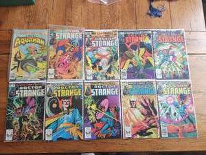 lot 21 image: Selection of 10 vintage comics - Aquaman, Dr. Strange - Marvel. DC