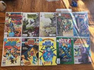lot 54 image: Selection of 10 vintage comics - Marvel, DC, Gold Key - The Inhumans, Brothers of the Spear, Blue Devil, Blue Beetle, Hulk
