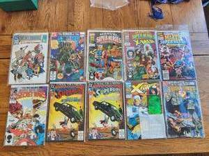 lot 104 image: Selection of 10 vintage comics - Marvel, DC - Secret Origins, Swamp Thing, Super-Heroes, Super-Girl, X-Force, Suicide Squad
