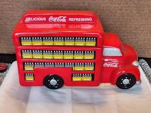 lot 70 image: Vintage collectible Coca Cola - coke delivery truck themed cookie jar