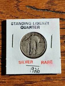 lot 24 image: 1926 Standing Liberty Quarter Silver - rare