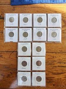 lot 79 image: Selection of Old Jefferson Nickels