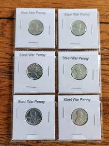 lot 126 image: Selection of 1943 steel war pennies - penny