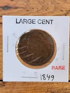 lot 134 image: 1849 Large cent - rare