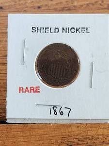 lot 142 image: 1867 Shield Nickel - rare