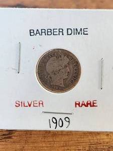 lot 143 image: 1909 Barber Dime - Silver - rare