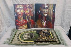 lot 32 image: art piece the tribal heritage giclee print look the pic up i was shocked at the price also wall plaque and more see pic.