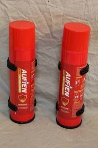 lot 54 image: Aufien Fire Extinguishers( this bid is X2) EXP date is 01232028 on both