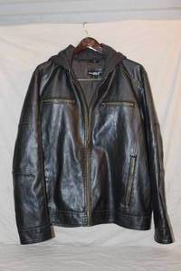 lot 199 image: Black Rivet leather jacket in size XL