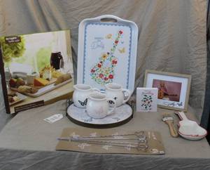 lot 278 image: Dolly Parton lot and a pier 1 imports buffet set