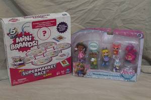 lot 291 image: NIB Mini Brands and Alice in wonderland figures