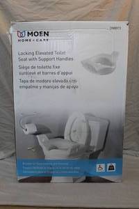 lot 295 image: Moen Home Care Locking Elevated Toilet Seat with Support Handles.
