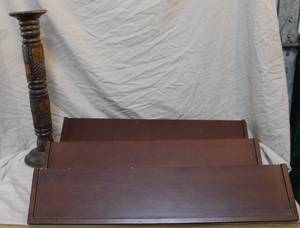 lot 303 image: Wood shelfs and a wood candle holder