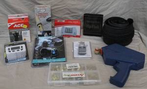 lot 306 image: Miscellaneous slot ace knee support bullet-shaped led lighttimerstainless steel hip flask and much more see pictures