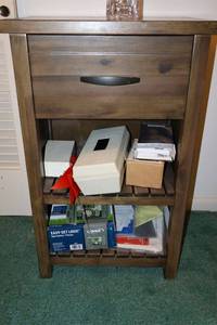 lot 38 image: Storage cabinet with contents
