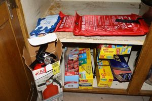 lot 64 image: Fire extinguisher, fire blankets, and kitchen storage bags
