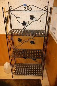 lot 75 image: Metal folding bakers rack
