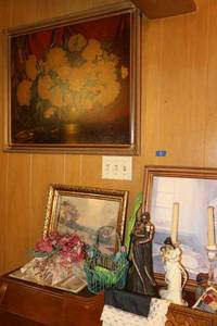 lot 81 image: Home decor wall art, musical figurine and more