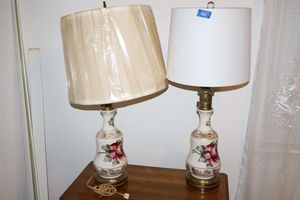 lot 101 image: Ceramic painted lamps - 2 total