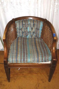 lot 102 image: Vintage cane back and upholstered chair