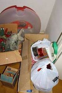 lot 106 image: Christmas decorations and gift wrap