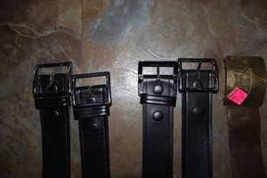 lot 39 image: Leather belts with Russian belt